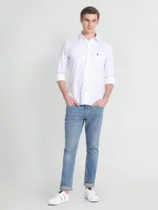 U.S. Polo Assn. Denim Co. Slim Fit Micro Disty Printed Casual Shirt