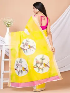 Laa Calcutta Ethnic Motifs Printed Pure Cotton Saree
