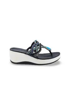 Catwalk Ethnic Embellished Wedge Heels