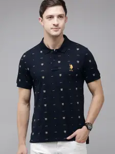 U.S. Polo Assn. Brand Logo Printed Polo Collar Slim Fit T-shirt