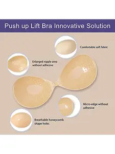 PLUMBURY Self Adhesive Reusable Silicon Nipple Stick on Bra