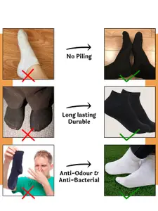 FOOTPRINTS FOOTPRINT 5 Pairs Unisex Anti Odour Organic Cotton Ankle-Length Terry Sports Bamboo Socks