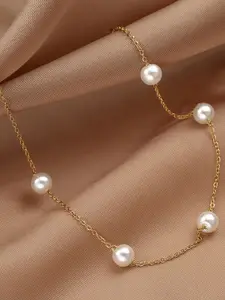 MYKI Pearls Gold-Plated Charm Bracelet