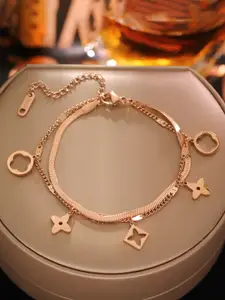 MYKI Rose Gold-Plated Star Shapped Multistrand Bracelet