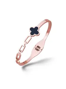 MYKI Cubic Zirconia Rose Gold-Plated Kada Bracelet