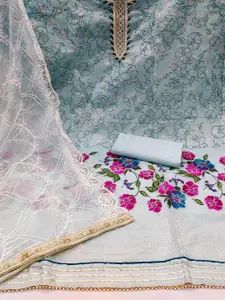 MANVAA Floral Printed Unstitched Dress Material