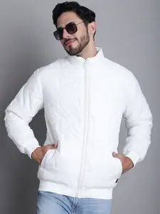 Cantabil Mock Collar Lightweight Bomber Jacket With Zip Detail