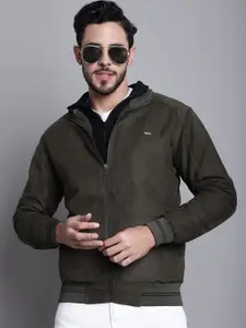 Cantabil Hooded Lightweight Bomber Jacket With Detail