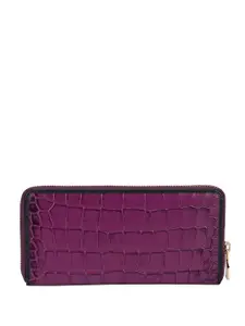 Da Milano Women Textured Leather Zip Around Wallet