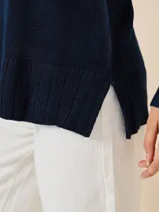 Styli Oversized High Neck Longline Sweater