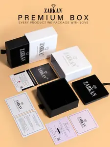 Zarkan 925 Sterling Silver Rhodium-Plated American Diamond Studded Finger Ring