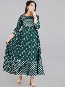 ao services Ethnic Motifs Printed Gotta Patti Detailed A-Line Ethnic Dress