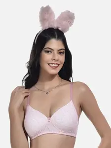 StyFun Conversational Print Full Coverage All Day Comfort Super Support Cotton T-Shirt Bra