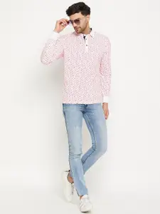 WILD WEST Abstract Printed Polo Collar Cotton T-Shirt