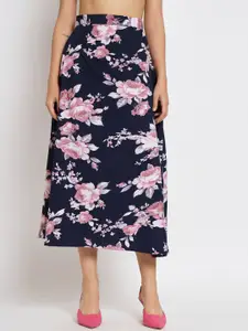 all about you Floral Printed Sweetheart Neck Puff Sleeves Crop Top With Skirt