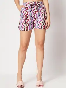 all about you Abstract Printed Crop Top With Short