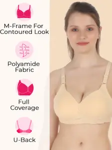 Tweens Beige & Black Bra Full Coverage Lightly Padded
