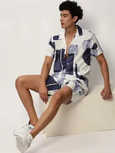 SHOWOFF Shirt Collar Abstract Printed Shirt & Shorts