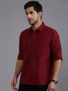 WROGN Custom Fit Denim Weave Cotton Casual Shirt