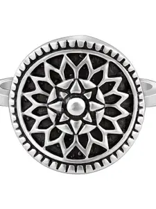 GIVA 925 Sterling Silver Rhodium-Plated Sunshine Oxidised Finger Ring