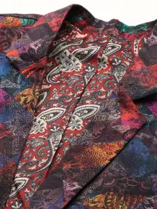 SHOWOFF Printed Notched Lapel Single Breasted Blazer