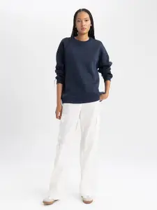 DeFacto Round Neck Pullover Sweatshirt