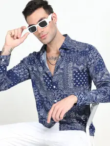 Snitch Classic Slim Fit Ethnic Motifs Printed Casual Shirt
