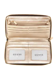 GUESS Women Brand Logo Printed Zip Around Wallet