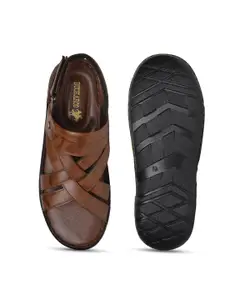 Buckaroo Men Textured Leather Comfort Sandals