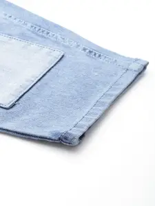 Harvard Women Light Fade Slouchy Fit Patchwork Stretchable Cropped Jeans