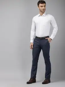 Van Heusen Pure Cotton Slim Fit Grid Tattersall Checks Opaque Formal Shirt