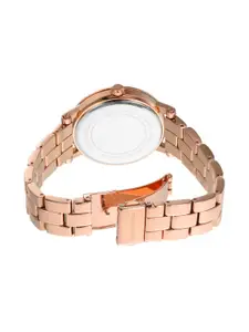 Michael Kors Women Embellished Mfo Corey Bracelet Style Analogue Watch MK7346-Rose Gold