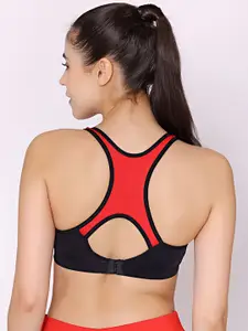 Bodycare Colourblocked Full Coverage Heavily Padded Workout Bra With All Day Comfort