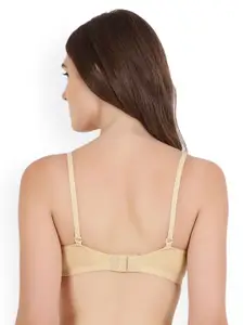 Floret Beige Solid Non-Wired Heavily Padded Minimizer Bra T3041