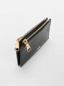 MANGO Women Croc Textured Coin Purse