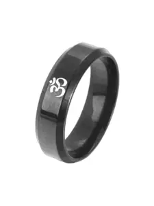 SALTY Men Om Printed Stainless Steel Finger Ring