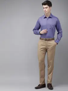 Van Heusen Pure Cotton Self Design Custom Fit Opaque Formal Shirt