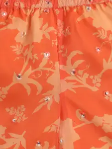 taffykids Girls Printed One Shoulder Crop Top with Palazzos