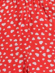 taffykids Girls Heart Printed Ruffle Top With Trousers