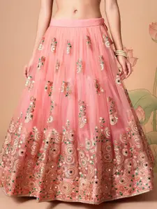 Fusionic Embroidered Semi-Stitched Lehenga & Unstitched Blouse With Dupatta