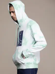 WROGN Printed Tie-Dyed Hooded Sweatshirt
