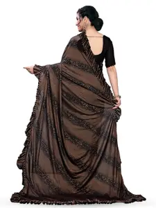 KALINI Abstract Printed Ruffles Saree