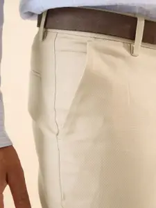 Andamen Men Comfort Easy Wash Regular Fit Mid-Rise Cotton Formal Trousers