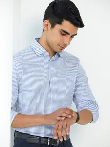 Andamen Premium Slim Fit Vertical Striped Cotton Formal Shirt