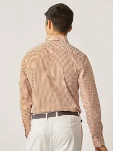 Andamen Premium Striped Cutaway Collar Cotton Formal Shirt