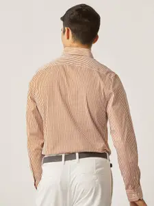 Andamen Premium Striped Cutaway Collar Cotton Formal Shirt