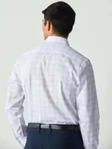 Andamen Premium Slim Fit Opaque Grid Tattersall Checked Cotton Formal Shirt