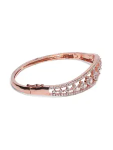 Anouk Rose Gold-Plated Brass American Diamond  Bangle-Style Bracelet
