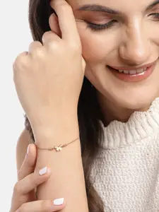 Zavya Women 925 Pure Sterling Silver Rose Gold-Plated Link Bracelet