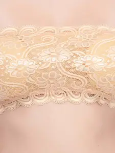 BRACHY Floral Lace All Day Comfort Non-Wired Lightly Padded Seamless Bandeau Bra